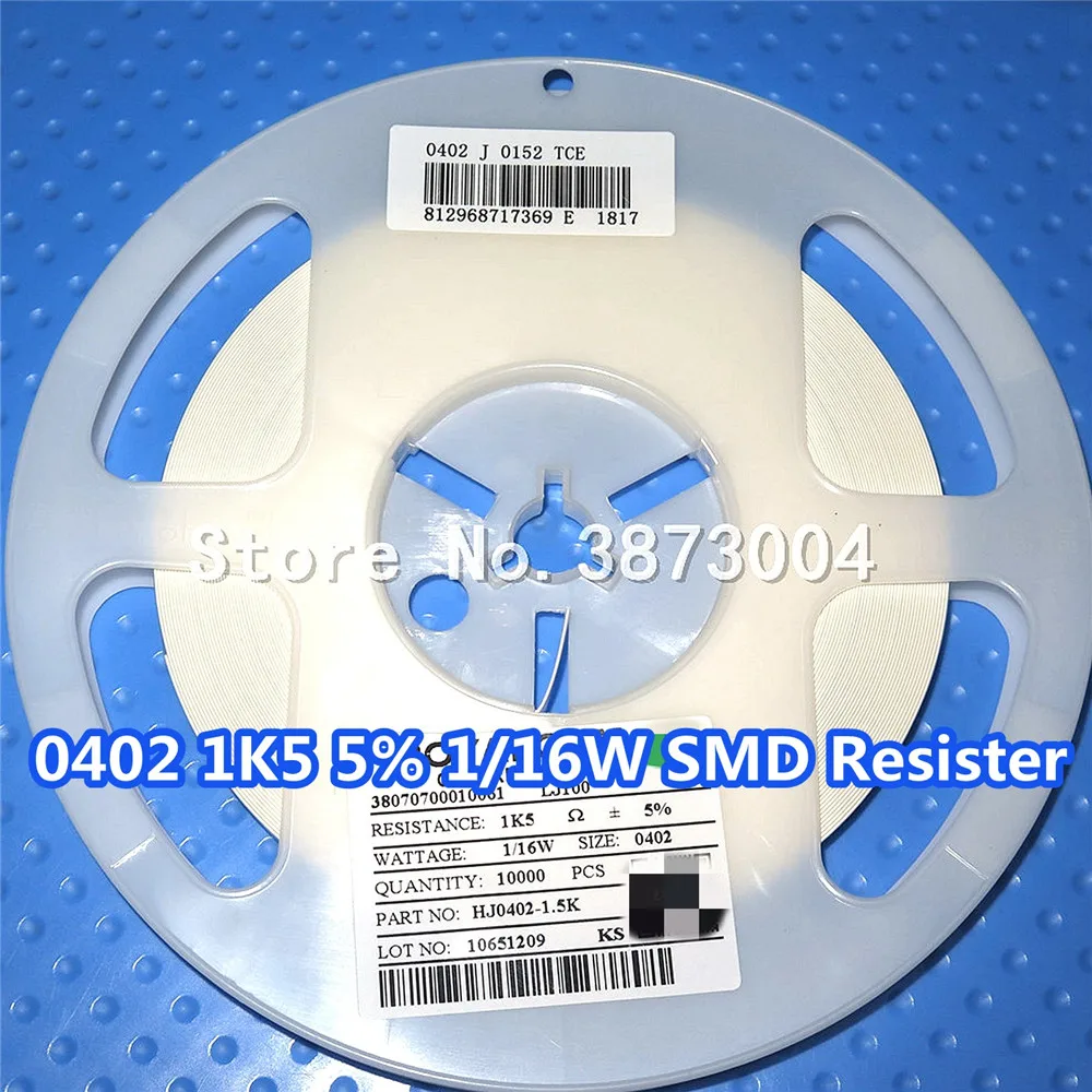 

1 Reel 0402 1.5k 1.5K Ohm 5% 1/16W SMD resistance 10000PCS/Reel