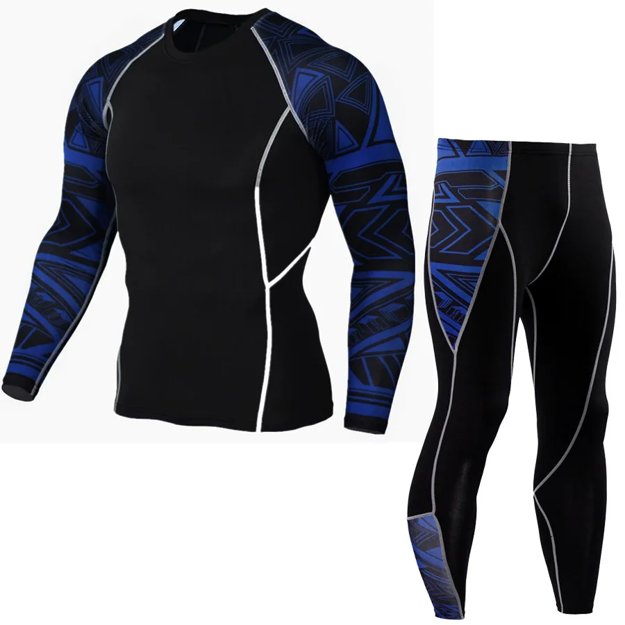 

Man Compression Sports Suit Quick drying Perspiration Fitness Training MMA Kit rashguard Male Sportswear Jogging Running Clothes
