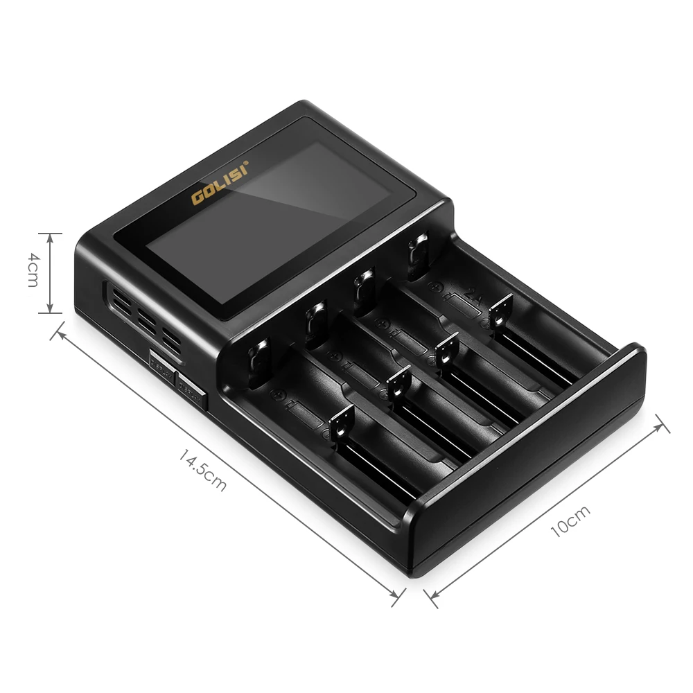 Golisi S4 2.0A интеллектуальное Lcd 18650 зарядное устройство для литий ионных Ni MH Cd Md 26650