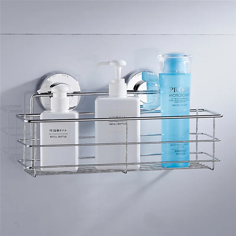 Shower Basket Dual Sucker Bathroom Shelf Washing Room/Kitchen Corner Wall Mounted Storage Rack Accessories | Дом и сад