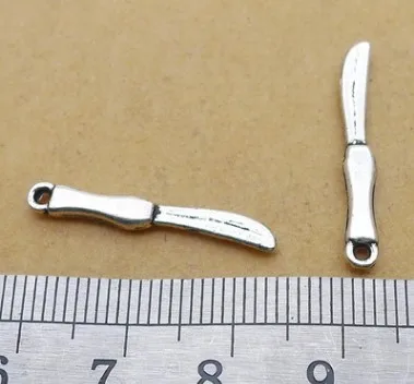 300pcs Fashion knife charms pendant 3*25mm antique silver Mobile phone accessories Handmade earring bracelet necklace anklet | Украшения и