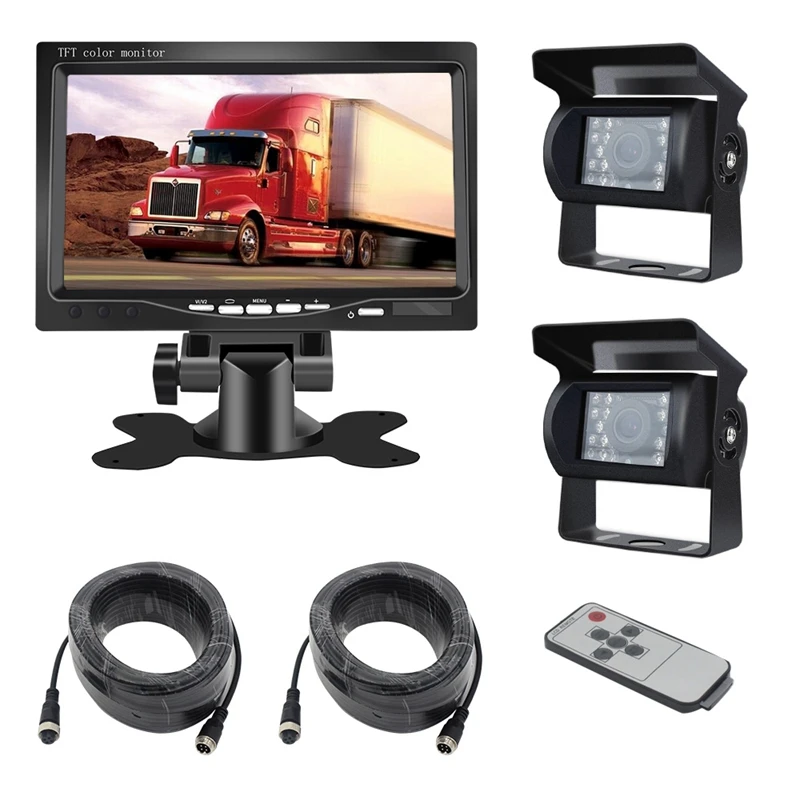 7 дюймов Tft Lcd автомобильный Дисплей + двойной Камера Для Автобус RV флота