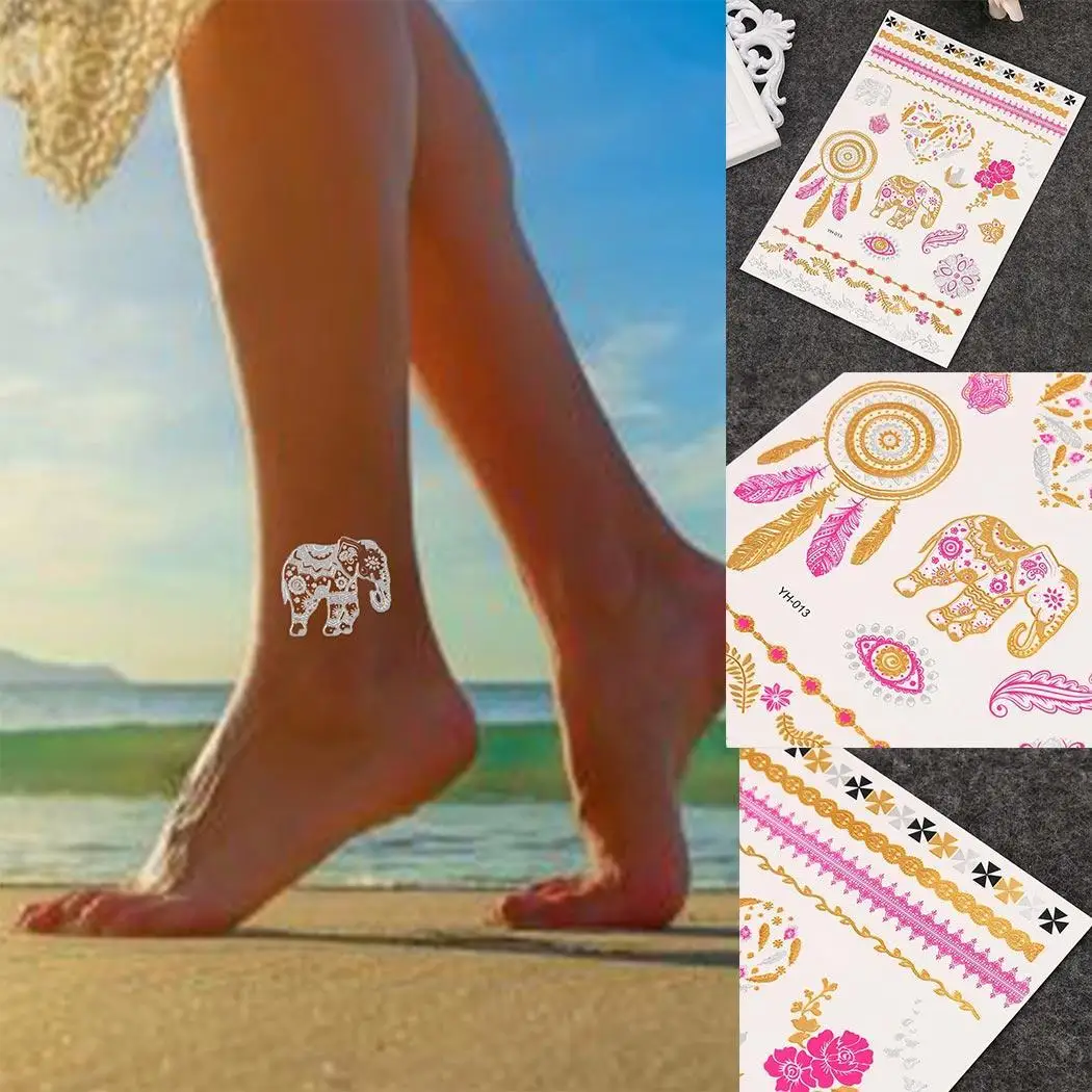 Purple and Gold Sexy Body Art Nontoxic + Tattoo Design Temporary Stickers | Красота и здоровье
