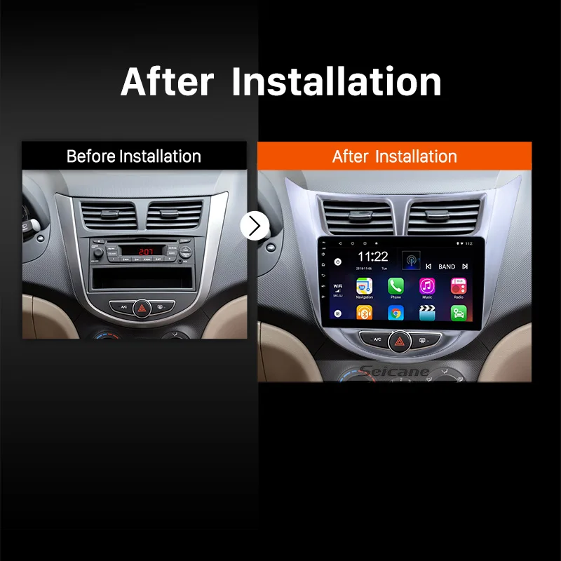 Seicane HD 1024*600 Android 10 0 для 2011-2013 Hyundai Verna автомобильный проигрыватель с радио и GPS