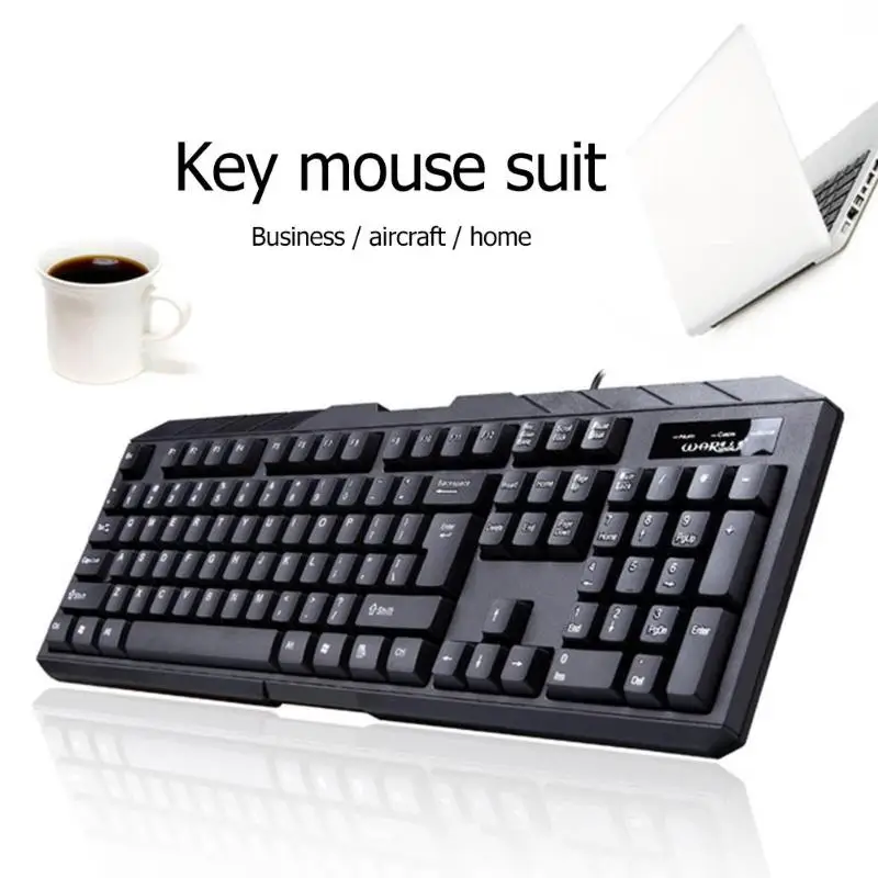 2019 WARWOLF Business Keyboard 104 Keys Waterproof Wired for Office Tablet Desktop FK-102 Black New Arrival | Компьютеры и офис