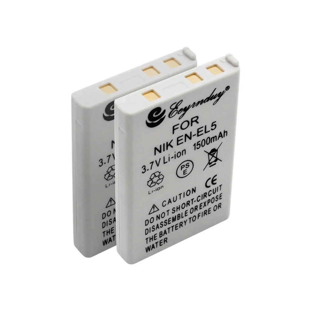 Eeyrnduy 2x аккумулятор + 1x зарядное устройство EN-EL5 MH-61 для Nikon Coolpix S10 P3 P4 P80 P90 P500 P530 P5100