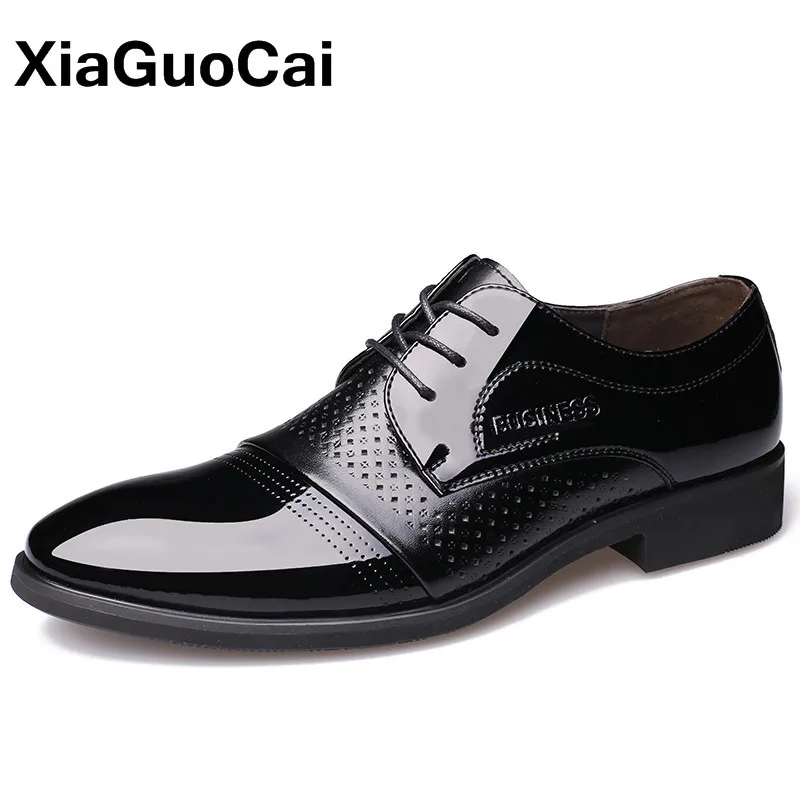 Мужские туфли-оксфорды в британском стиле, деловые мужские модельные туфли на шнуровке с острым носком, дышащие мужские свадебные туфли на весну-осень