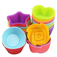 6pcs silicone mold heart rose flower cupcake soap silicone cake mold nonstick heat resistant muffin baking molds
