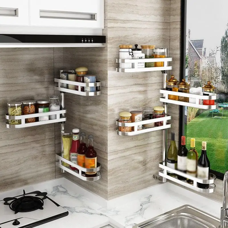 Органайзер для кухни Keuken из нержавеющей стали с поворотом Cocina Organizador Mutfak|Полки и
