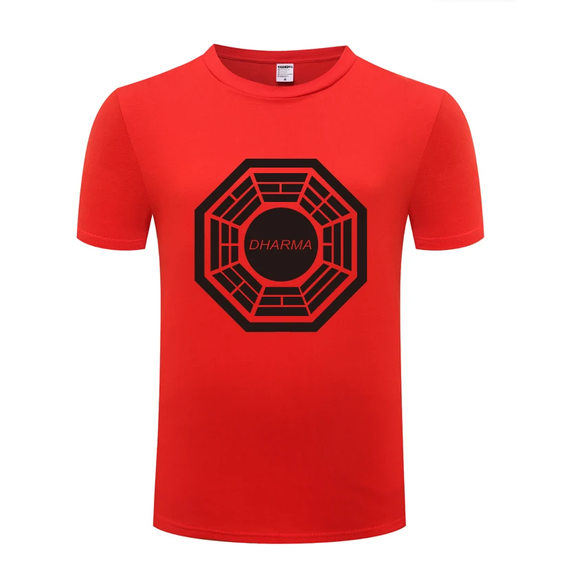 Dharma Initiative Lost Men's T-Shirt T Shirt Men 2018 New Short Sleeve O Neck Cotton Casual Top Tee | Мужская одежда