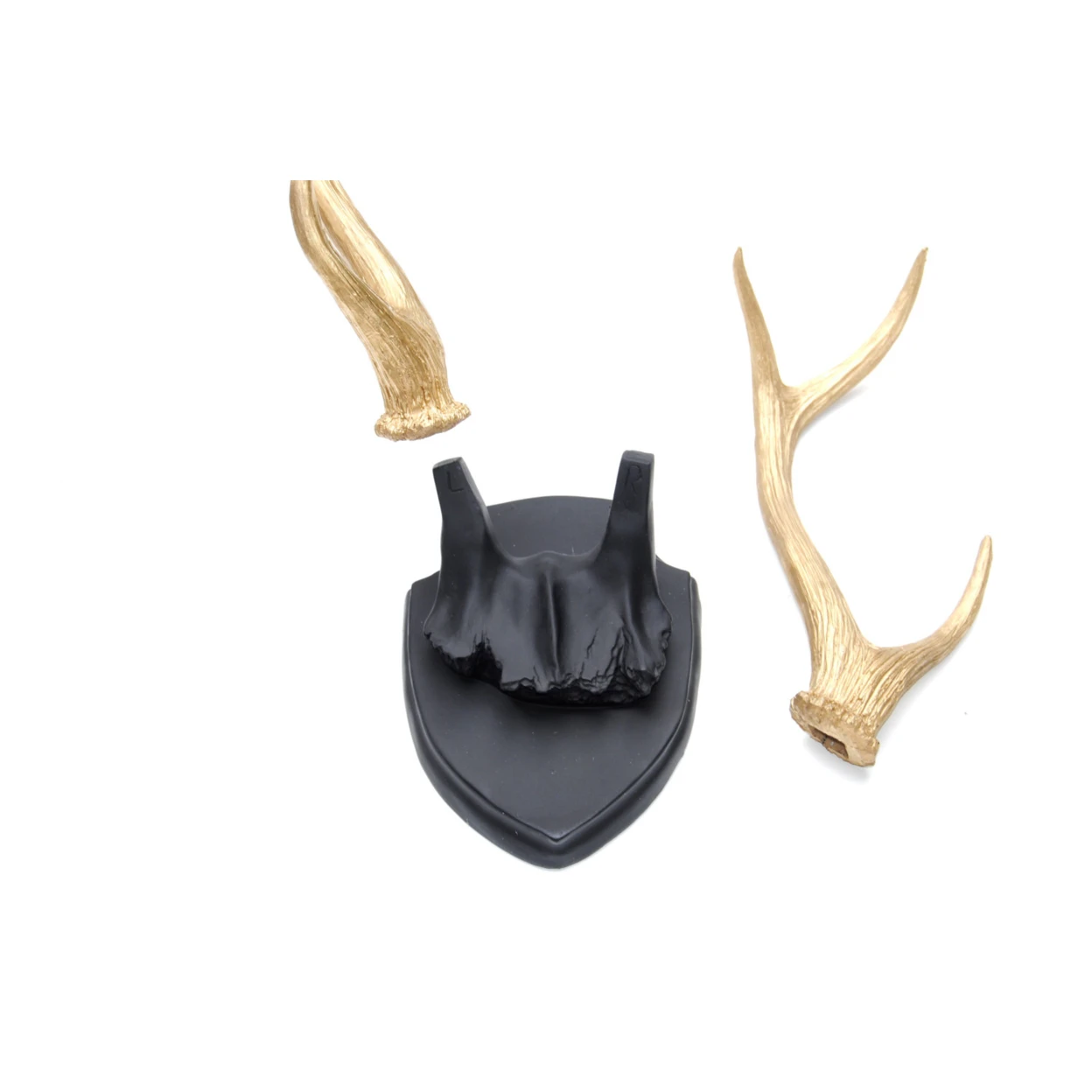 Большой Faux Taxidermy вешалка рога оленя Крепление бирюзовый Череп и золотые