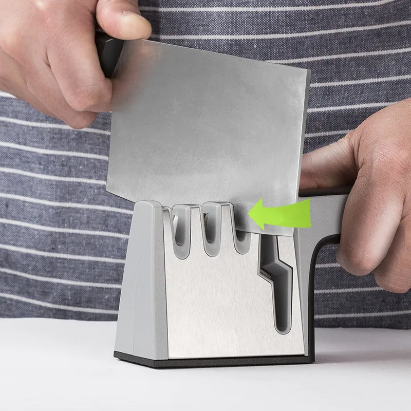 New 4 In 1 Knife Scissor Sharpener Quick Non-Slip Silicone Rubber Professional Kitchen Grinder | Дом и сад