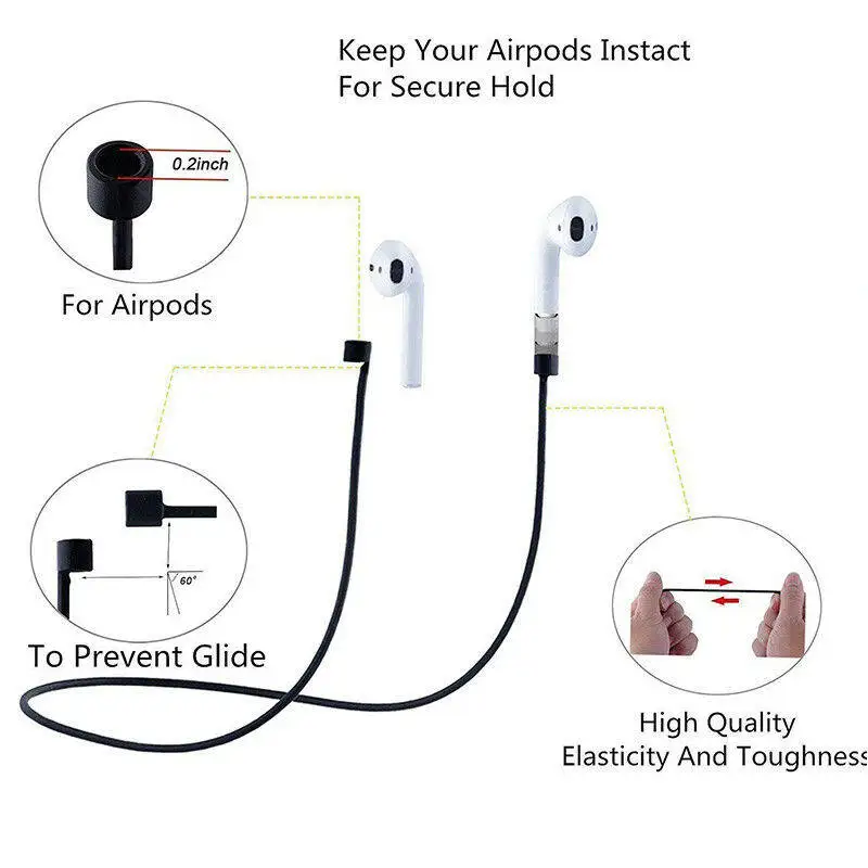 AABB для Apple аксессуары airpods силиконовый чехол + держатель ремня с защитой от потери