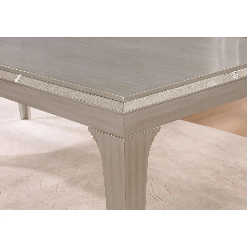 Diocles Contemporary Style Dining Table With Tapered Legs Silver | Мебель