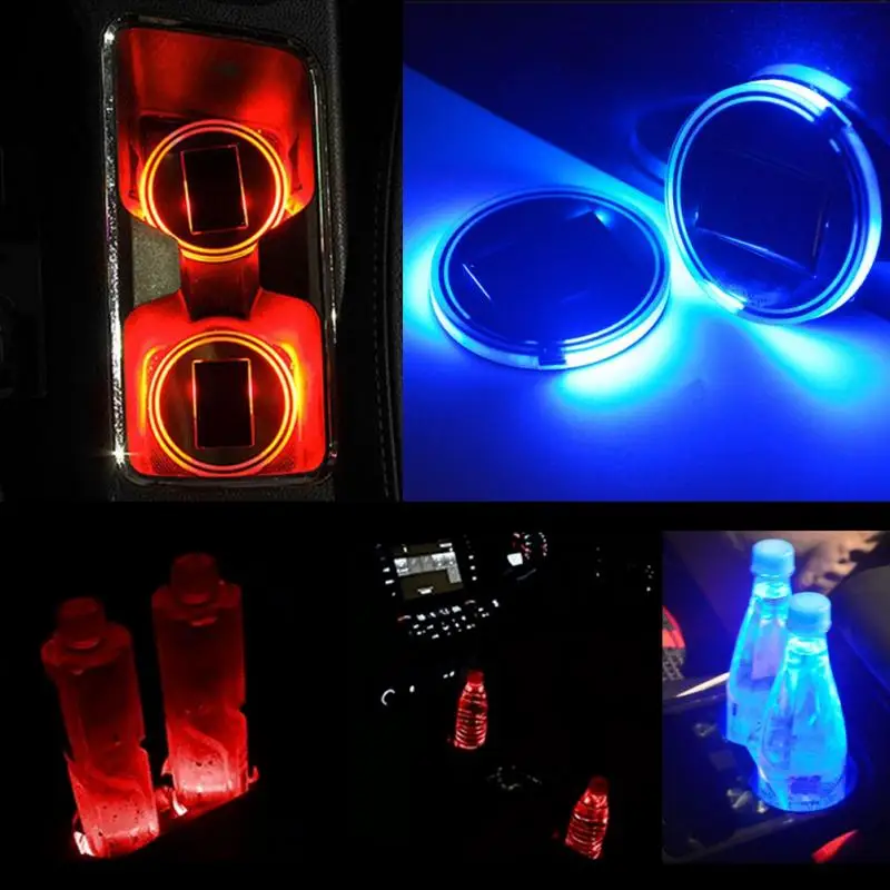 Акриловый 2 шт. Солнечный СВЕТОДИОДНЫЙ Кубок Pad держатель RGB 7 цветов светильник s