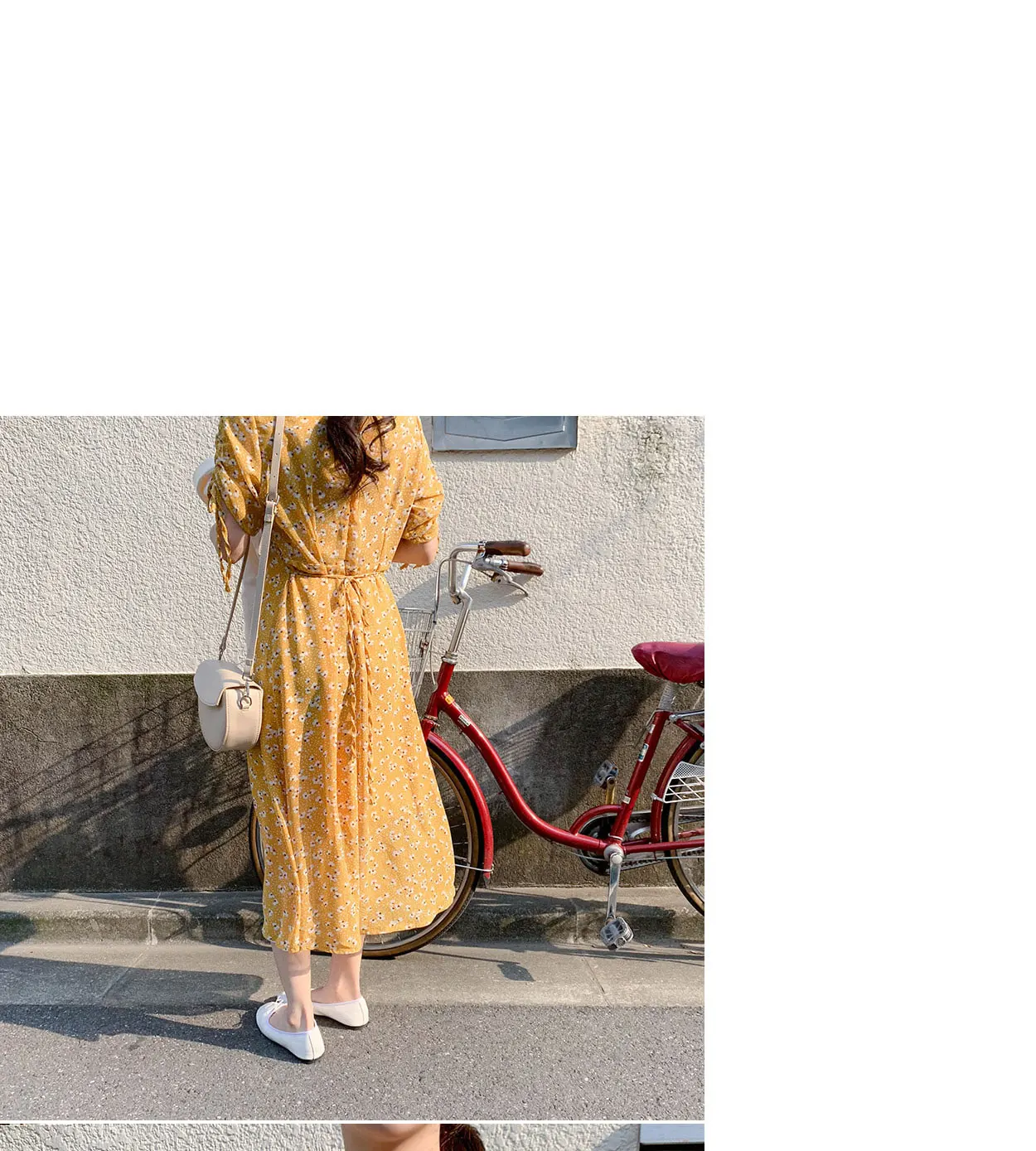 Женское шифоновое платье Boho OL желтое Повседневное с v образным вырезом и коротким