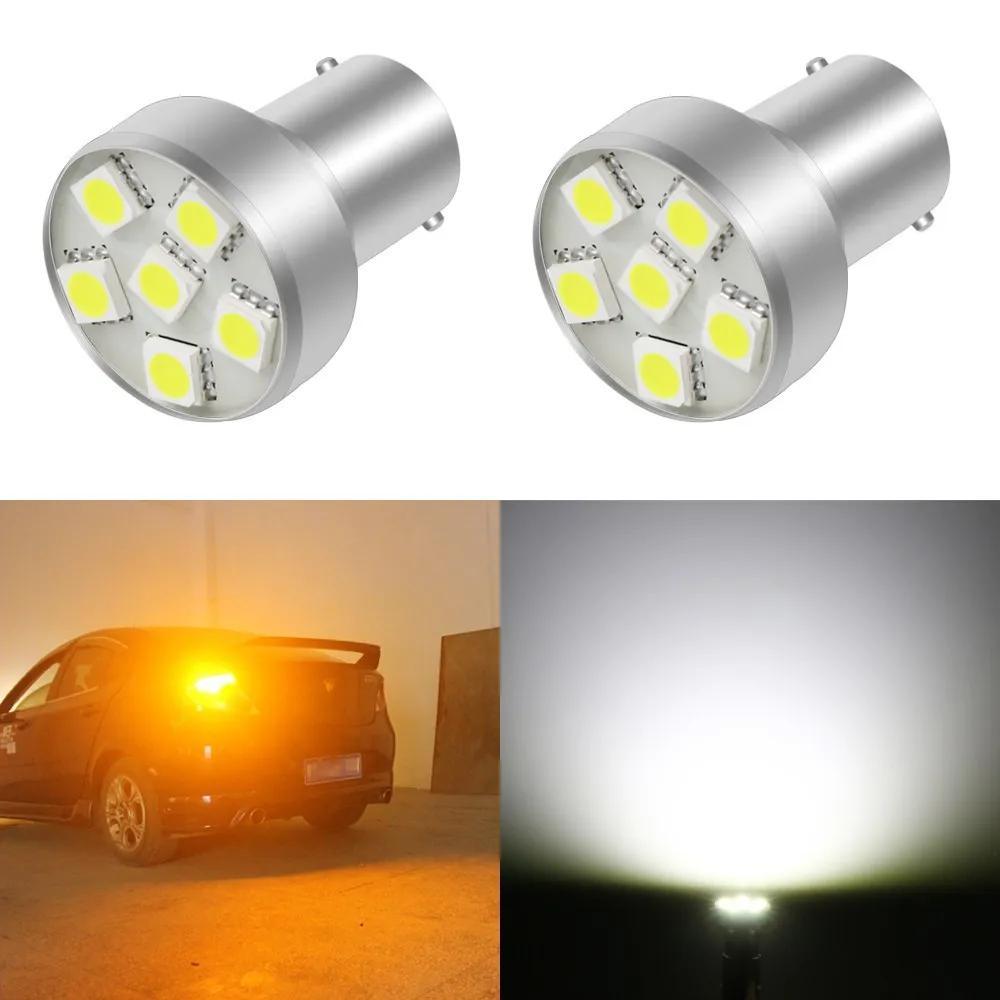 2 шт 12V 1156 1157 6SMD P21W BA15S 5050 светодиодный автомобильная лампа Авто Передние Задние