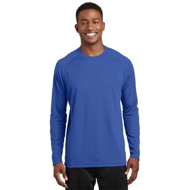 Sport-Tek T473LS Mens Dry Zone Long Sleeve Raglan T-Shirt True Royal - Extra Large |