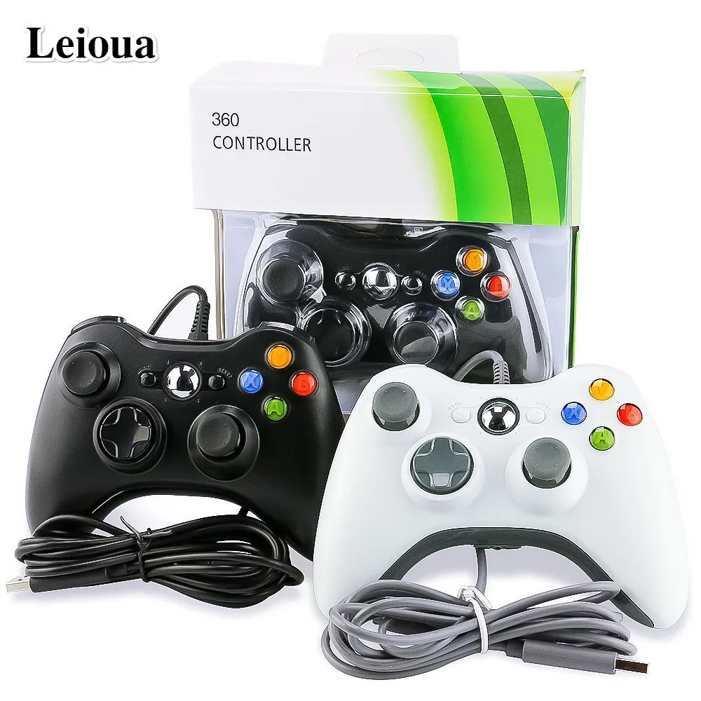 Геймпад Leioua для Xbox 360 проводной USB джойстик контроллер официальных ПК Microsoft Windows 7 8