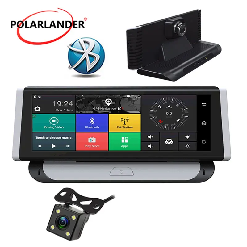 Автомобильная камера DVR 4G двойной объектив 8 дюймов ADAS GPS навигация 1080P Bluetooth Android 5 1