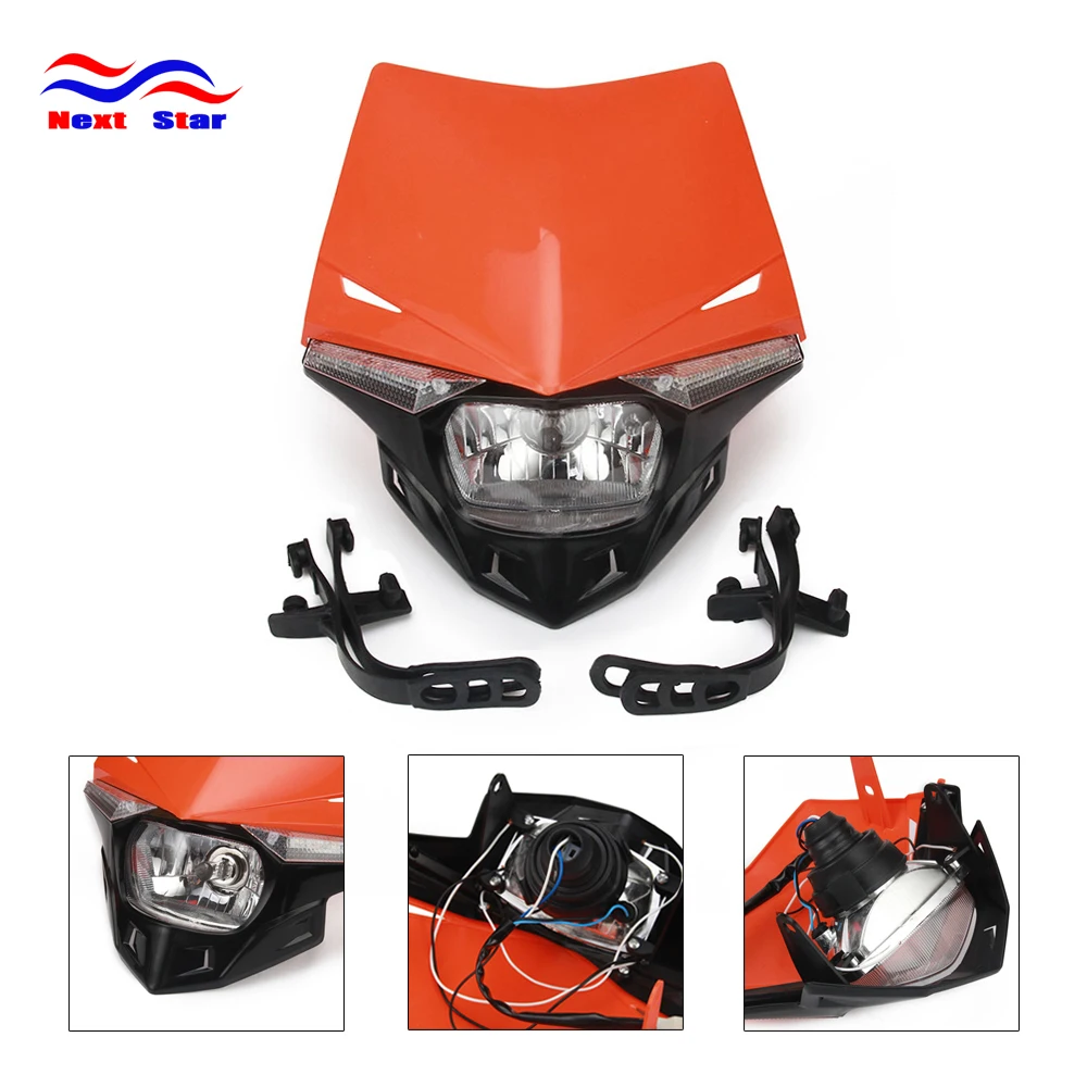 

Универсальная фара для мотоцикла, комплект фар головного света для HONDA KTM KAWASAKI YAMAHA SUZUKI Supermoto Bike