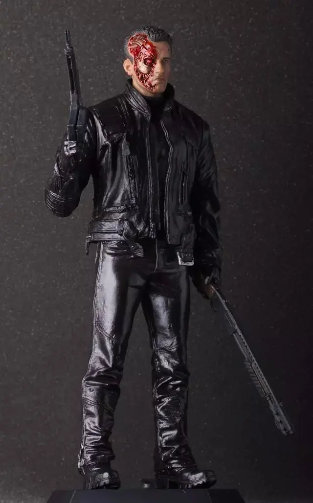 Фигурка Терминатора 1/6 шкала окрашенная фигурка с двумя пистолетами битва они