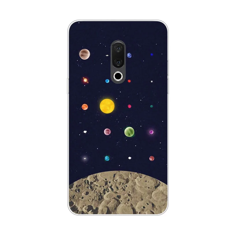 Чехол для meizu 16x силиконовый чехол с рисунком мягкая задняя крышка из ТПУ телефона
