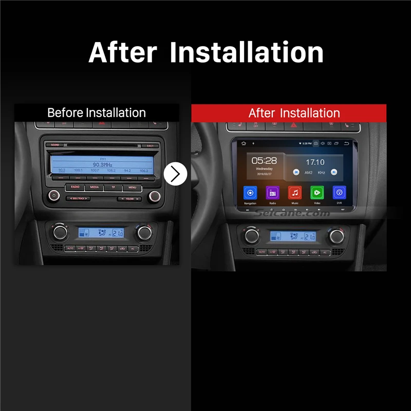 

Seicane 9" Android 10.0 ROM 64GB Car radio GPS Navi Stereo Player for VW Volkswagen Scirocco Golf Polo Passat b5 Jetta Tiguan