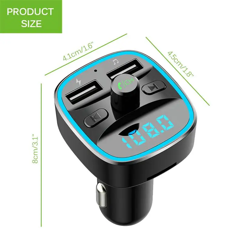 Onever FM модулятор 5V2.4A fm передатчик с двумя usb портами автомобильное зарядное