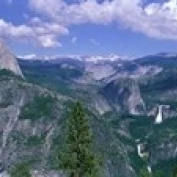 Невада осень и полукупол Yosemite национальный парк плакат Калифорния печати (18x6) |