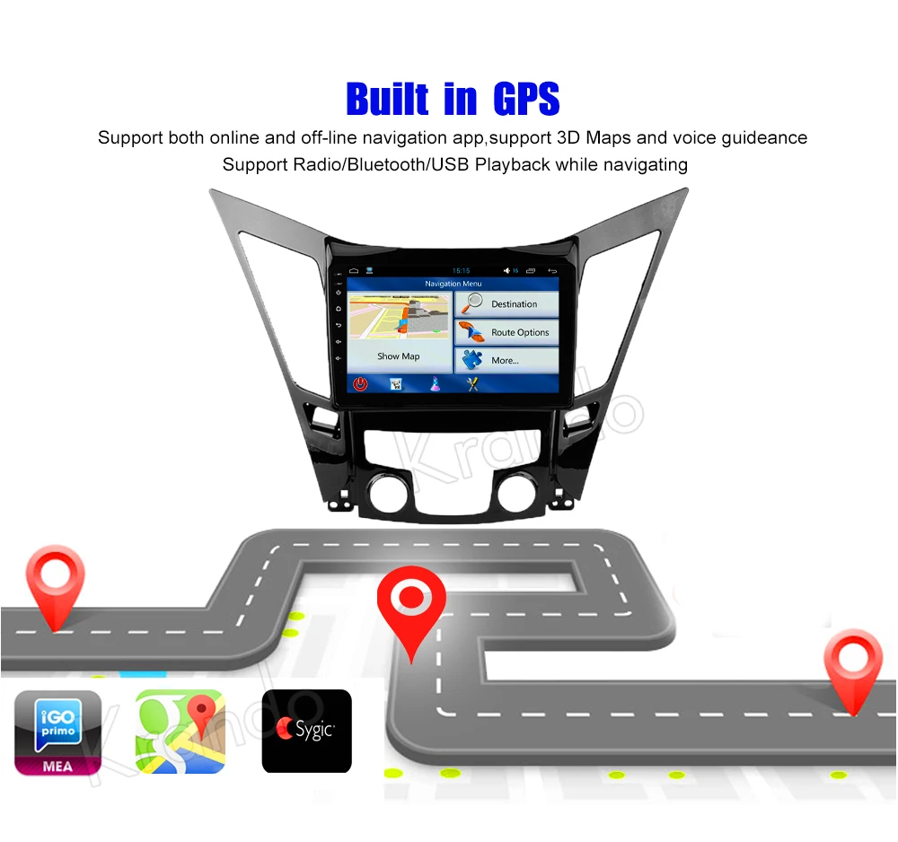 Krando Android 8 1 10 "IPS полный сенсорный большой экран Автомобильная Мультимедийная