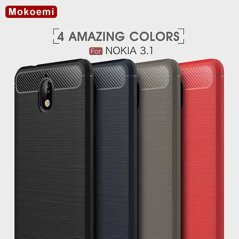 Mokoemi Fashion Shock Proof Soft Silicone 5.2&quotFor Nokia 3.1 Case For cell Phone Cover |