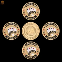 5pcslot gold poker card guard usa brisbane playapl pop commemorative challenge token coin collection with protective capsule