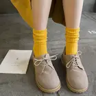 Осенне-зимние носки в японском стиле тонкие однотонные носки до середины икры в стиле преппи для женщин