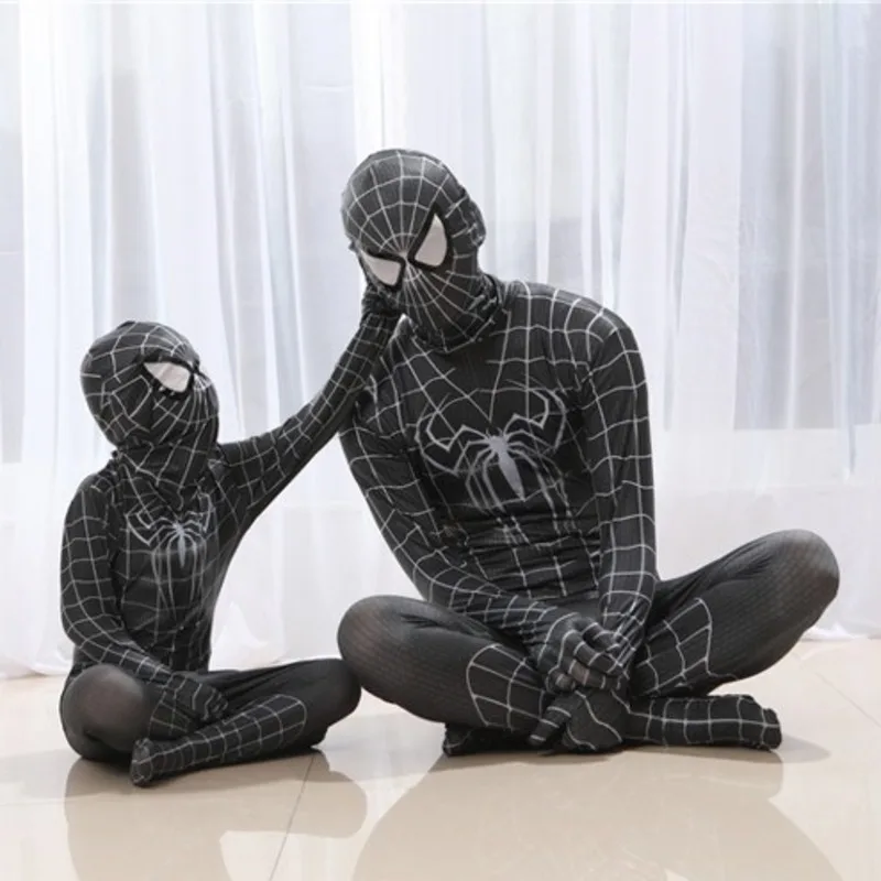 Костюм Человека-паука для детей 3d костюм маска мальчиков спандекс черный красный