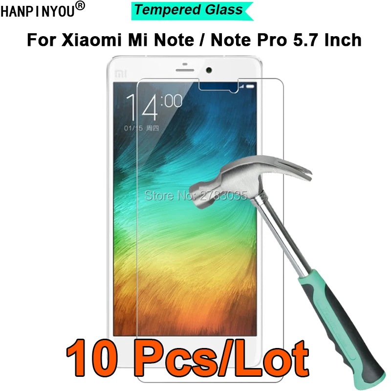 

10 Pcs/Lot For Xiaomi Mi Note / Note Pro 5.7" 9H Hardness 2.5D Ultra-thin Toughened Tempered Glass Film Screen Protector Guard