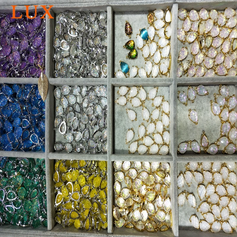 

Synthetic Opal Charms Pendant teardrop white lab opal pendant Bracelet Earring Necklace Connector DIY for Jewelry Making