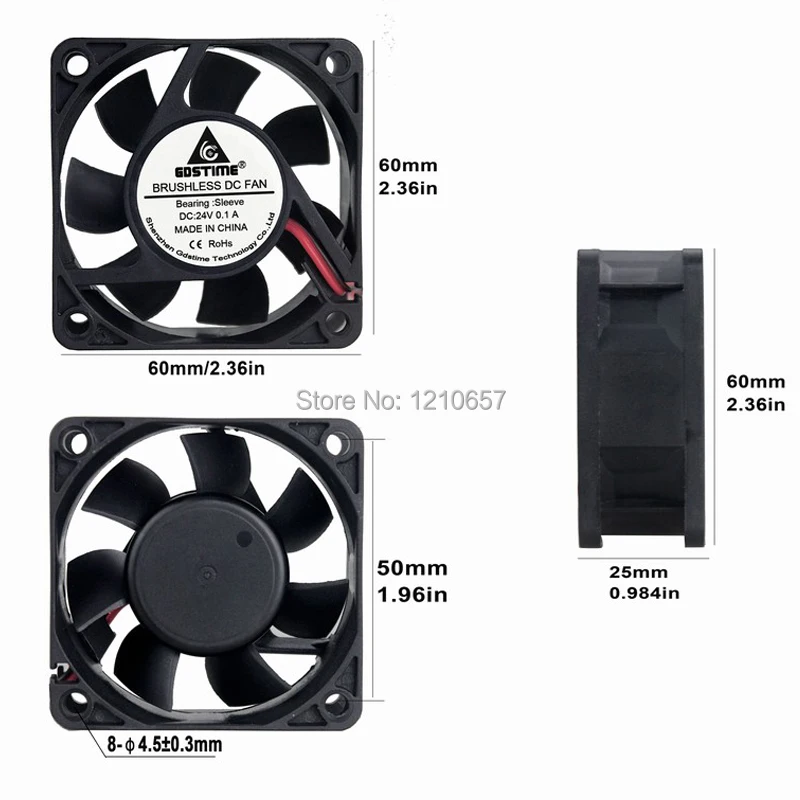 5 шт./партия Бесщеточный вентилятор охлаждения 60 х60х25 мм 6 см|cooling fan|60 x 6024v cooler |