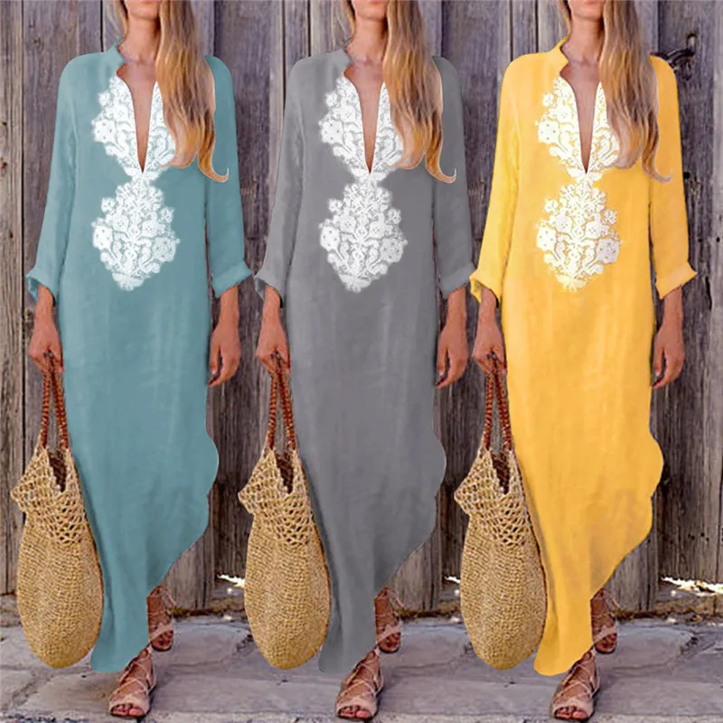 Осеннее женское хлопковое льняное платье модное ретро элегантное кружевное