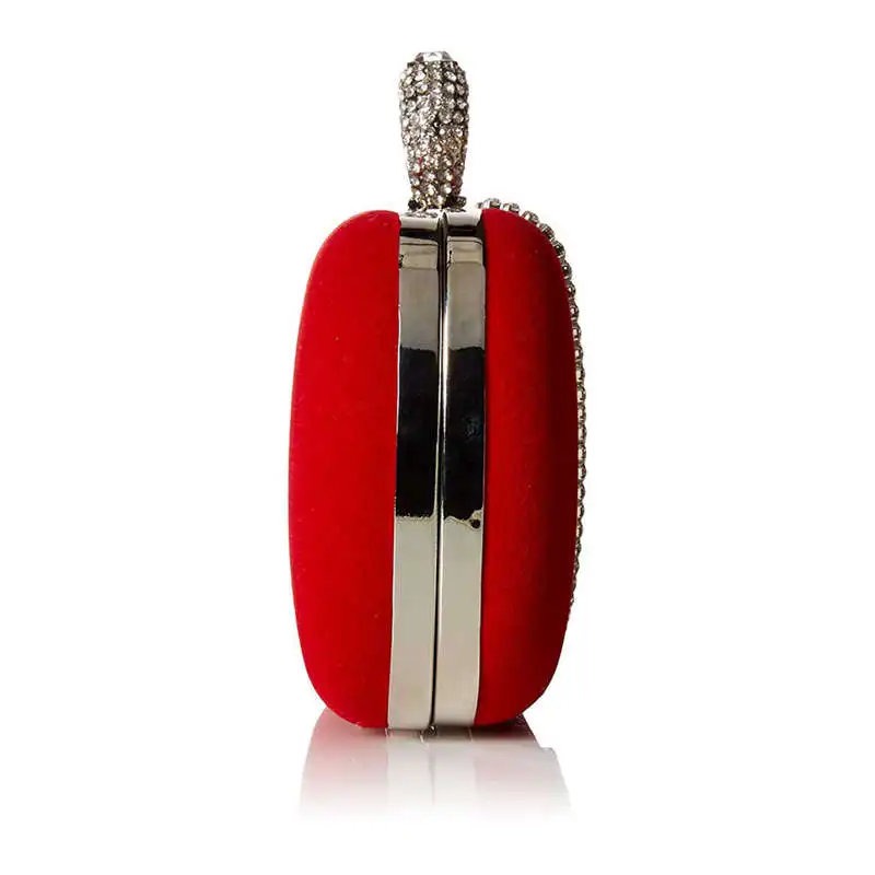 Suede Velvet Rhinestone Stud One Ring Decor Evening Cocktail Clutch Bag | Багаж и сумки