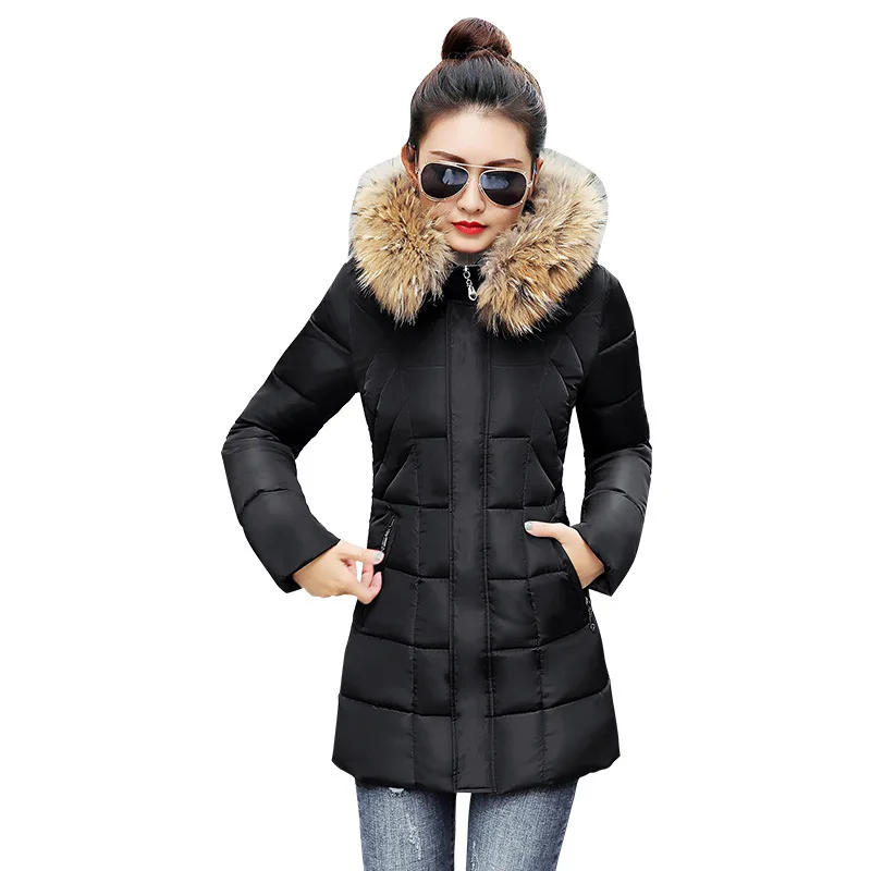 

Winter Pattern Long Fund Cotton-padded Clothes Ma'am Korean Heavy Seta Lead Removable Even Hat Down Cotton Woman Loose Coat