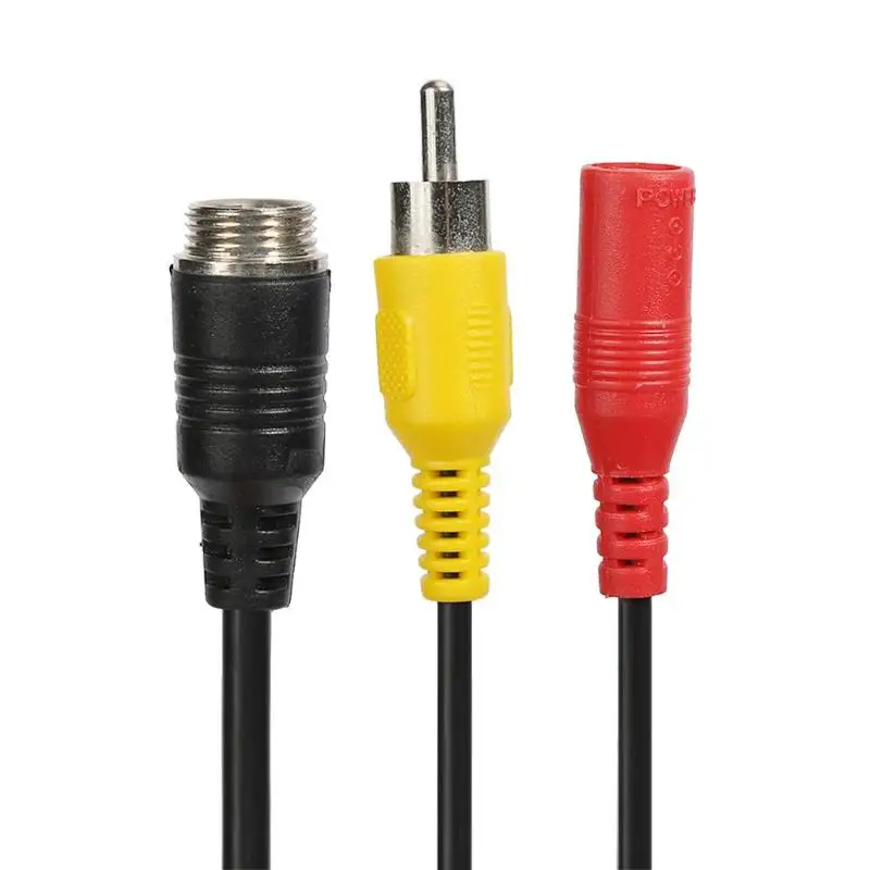 M12 4Pin авиации голова штекер RCA/DC Женский видеонаблюдения Камера AV кабель