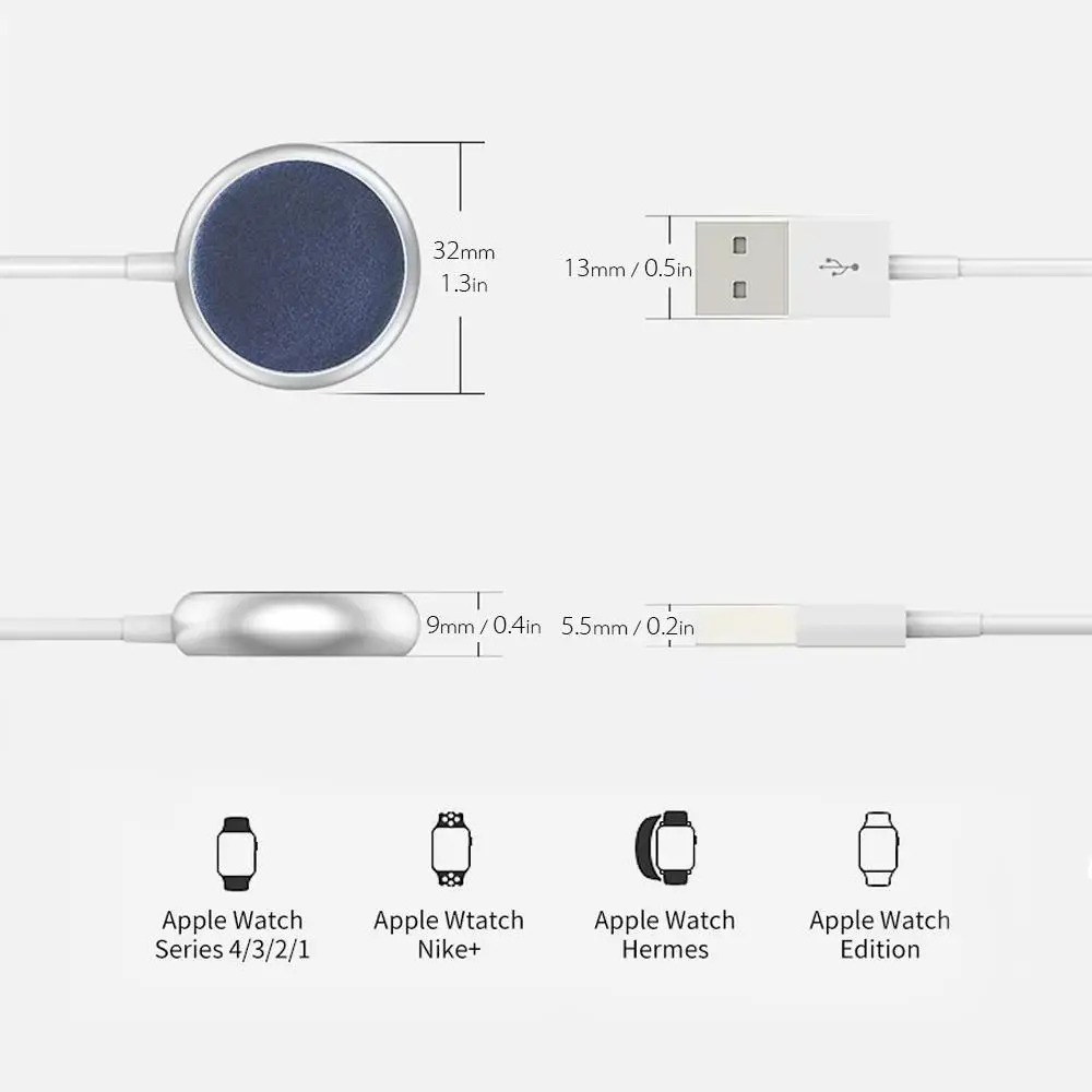 Магнитное зарядное устройство для Apple Watch USB Беспроводная зарядка 38 мм и 42 iWatch