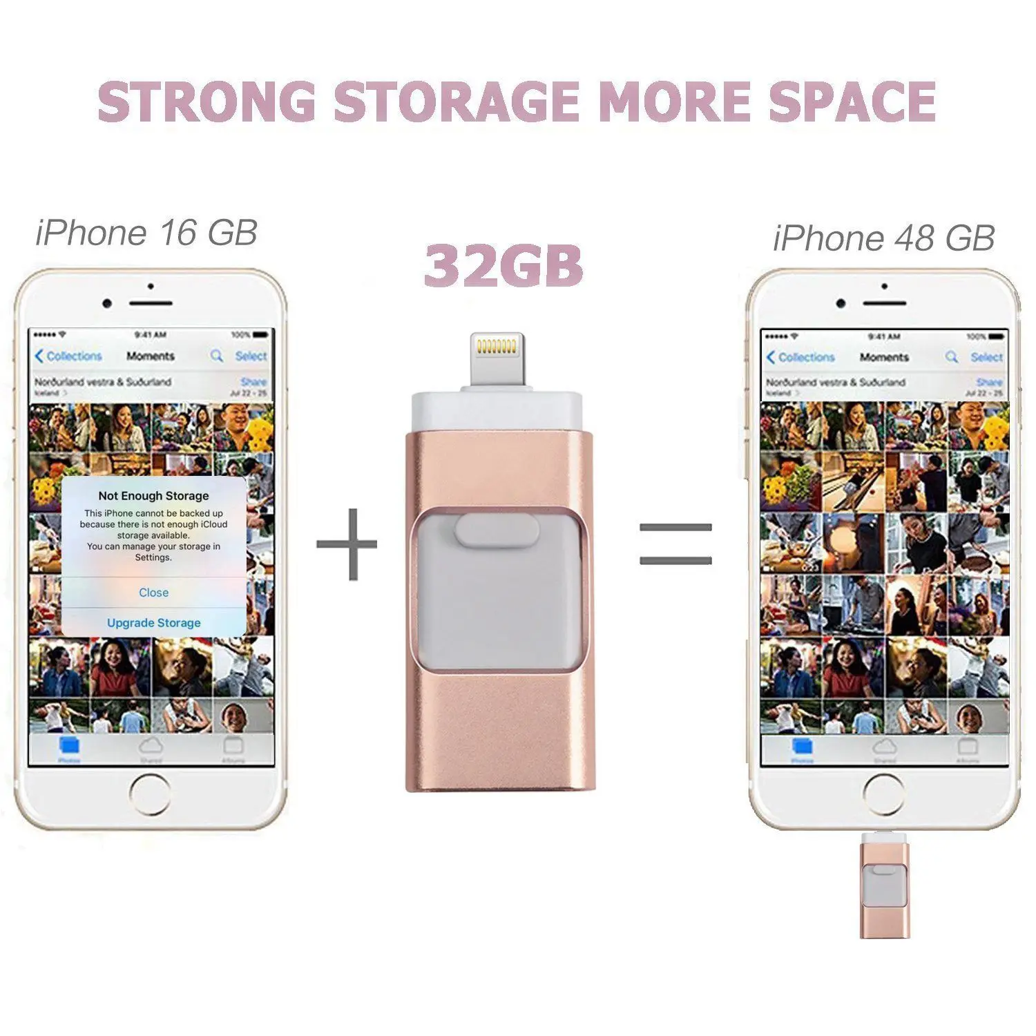 OTG USB Flash Drive For Apple iPhone iPad iPod Mobile Disk Business Stick Pen Drive(Rose Gold ) | Компьютеры и офис