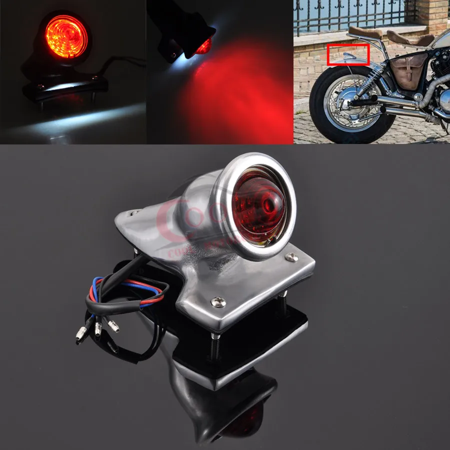 

Motorcycle Rear LED Brake Tail Light Bracket License Plate Light For Harley Honda Street Bob Bobber Chopper