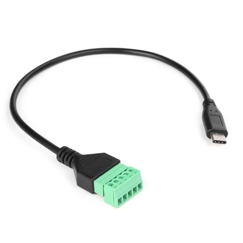 USB 3.1 Type-C Male to 5 Pin Screw Terminal Connector w/30cm Shield Cable Data Transmission Charging Extension | Электроника