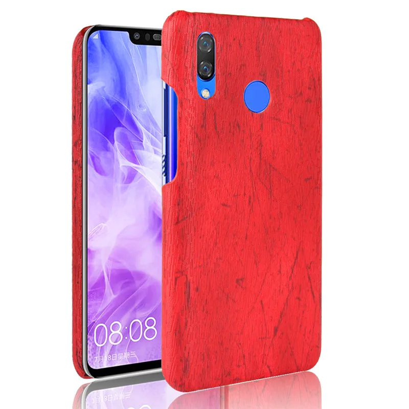 

Huawei Y9 2019 Y92019 Case Wood Pattern Hard PC+PU Leather Back Cover Case for Huawei Y9 2019 JKM-LX1 JKM-LX2 Phone Hard Cover