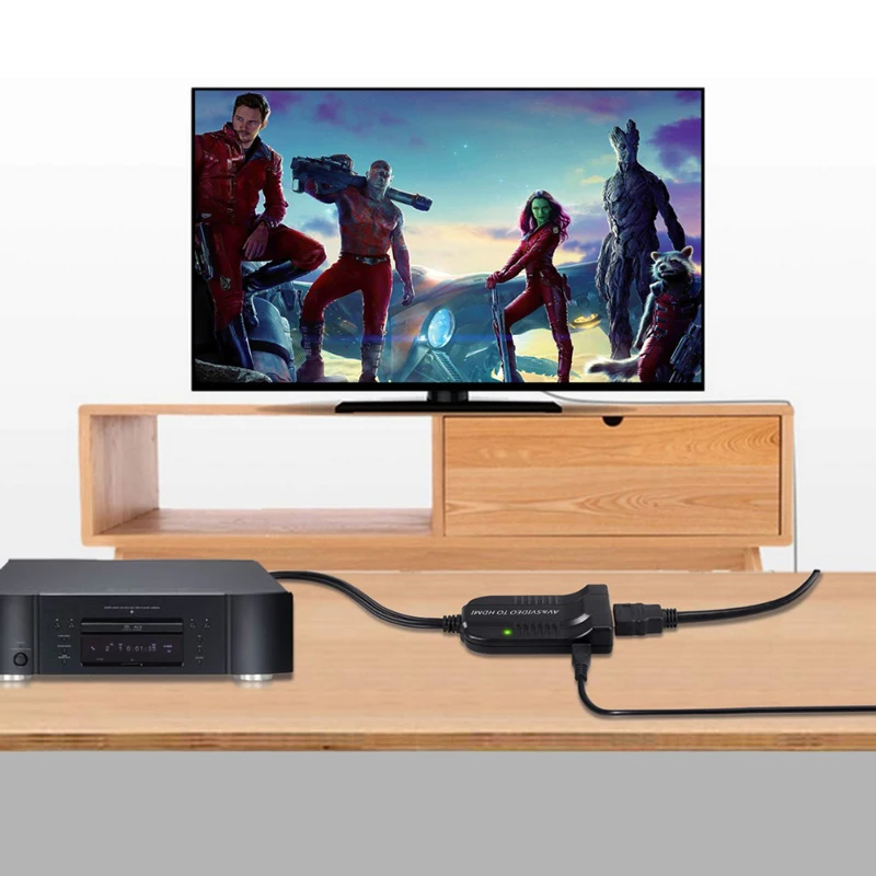 ESYNiC Мужской AV CVBS S Video конвертер композитный 3RCA к HDMI поддержка для HDTV DVD 1080P микро