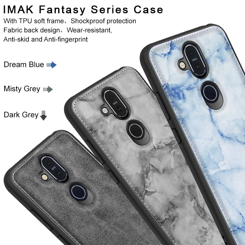 Задняя крышка из ткани IMAK + Жесткий ПК мягкий чехол ТПУ для Nokia X6 6 1 Plus X7 7 задняя с