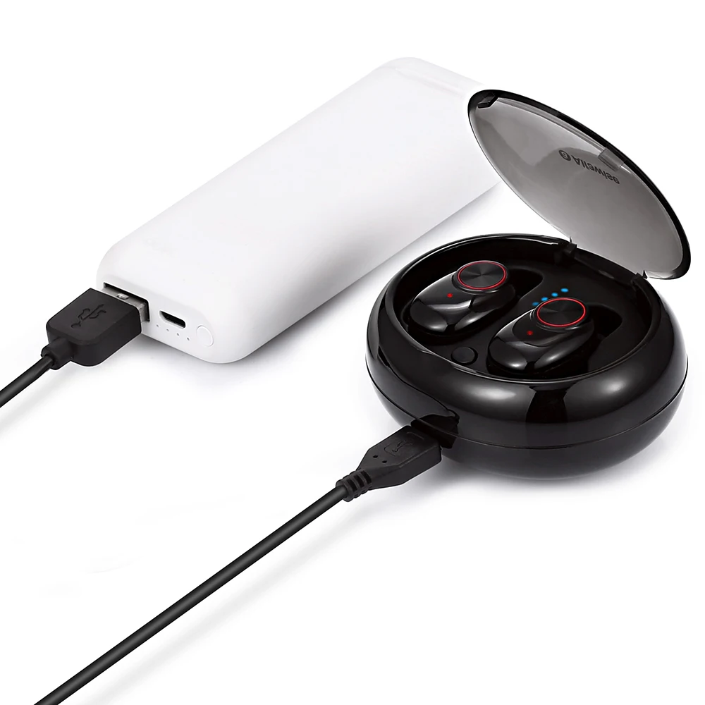 Alfawise TWS беспроводные мини наушники Bluetooth 5 0 стерео двусторонние с портативной